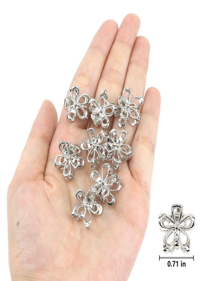 YISSION Hair Clips - 12PCS Cute Small Flower Barrettes and Mini Silver Metal Claw Clips for Women, Girls, Thin/Thick Hair - Image 5